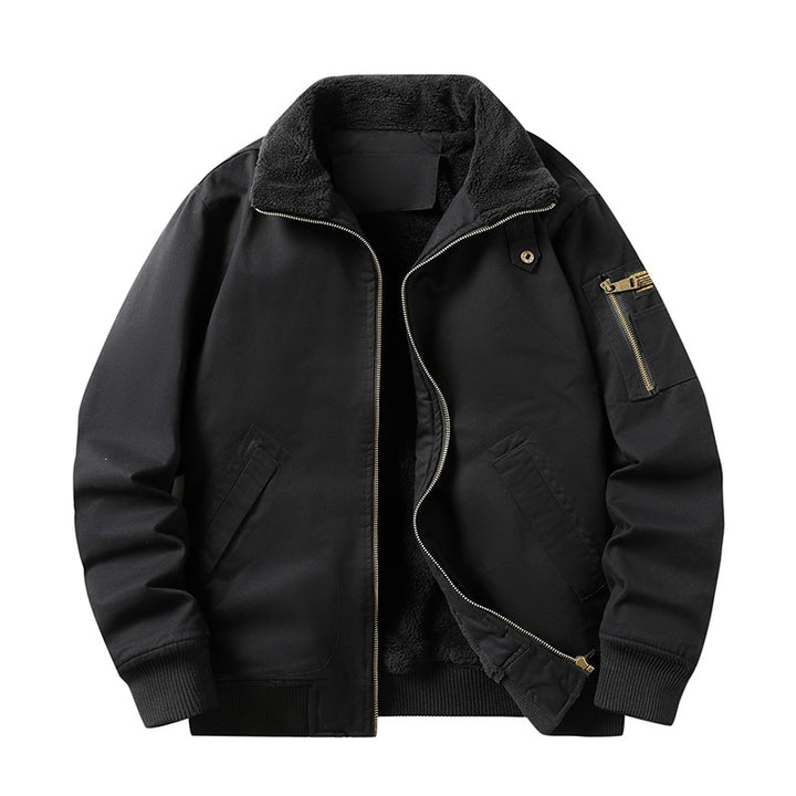 Men's military-inspired flight jacket with teddy lining & arm pocket Mune Fashion