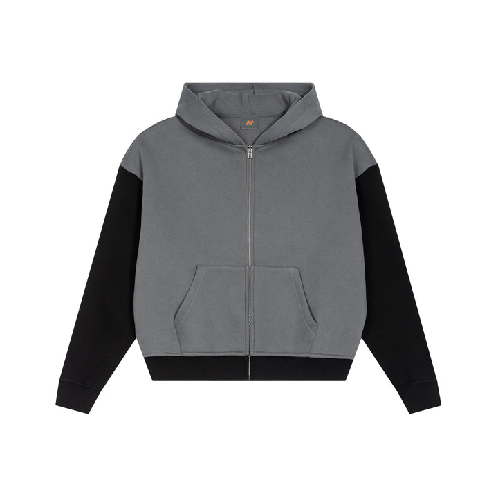 Men's Colorblock Style Zip-Up Hoodie in French Terry with Kangaroo Pocket Mune Fashion