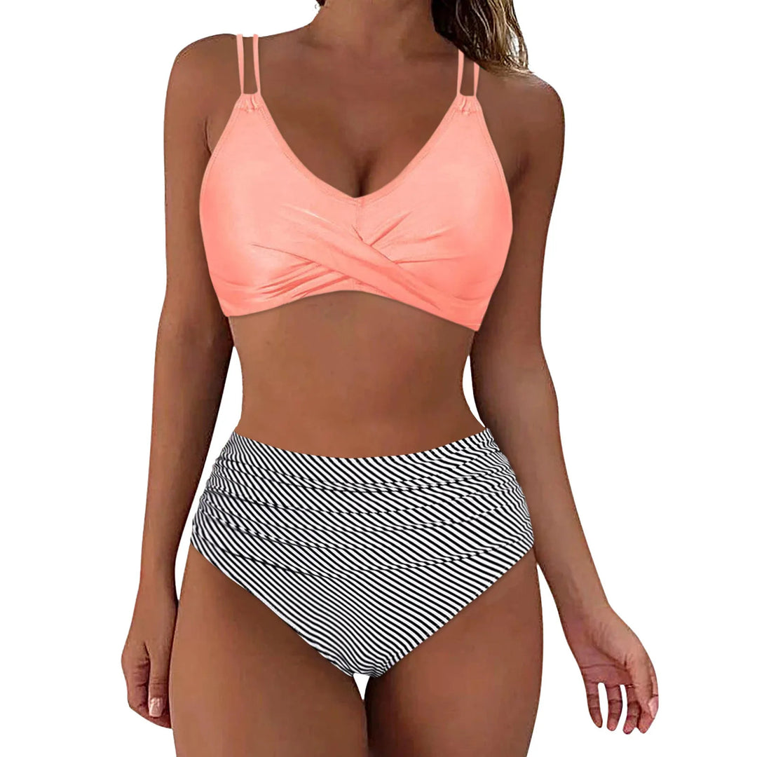 Ladies Trendy High-Cut Bikini with Ruffles Mune Fashion