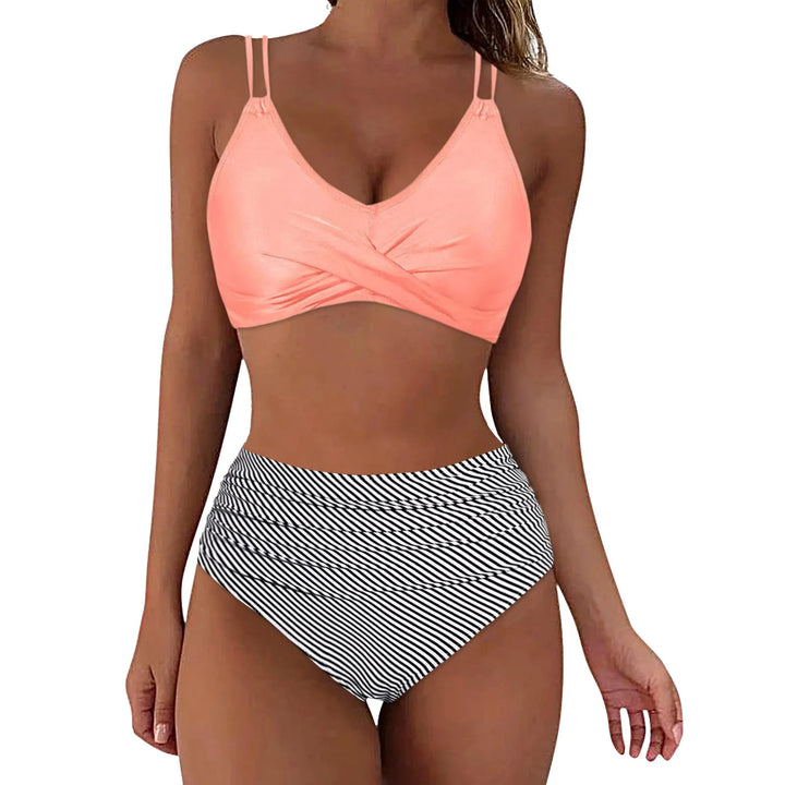 Ladies Trendy High-Cut Bikini with Ruffles Mune Fashion
