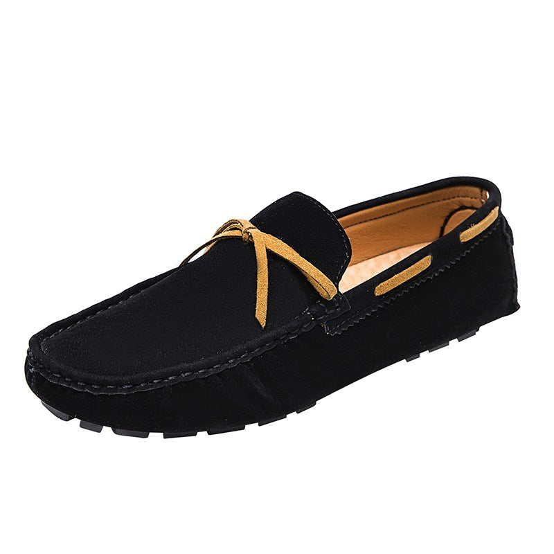 Men's suede moccasins with soft plush lining, decorative tassel, and textured rubber outsole Mune Fashion