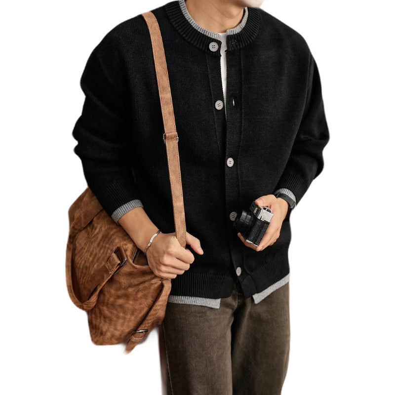 Men's Fashionable Cardigan with Button Placket Mune Fashion