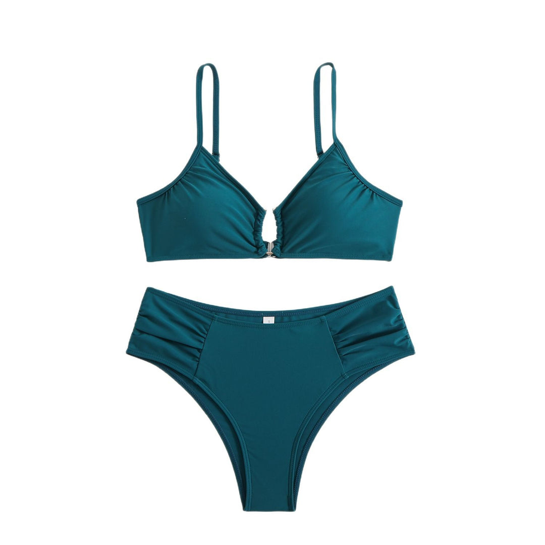 Ladies elegant triangle bikini with fashionable gathering Mune Fashion