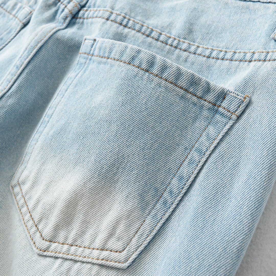 Women Highwaist Cropped Jeans with straight cut and wide leg Mune Fashion