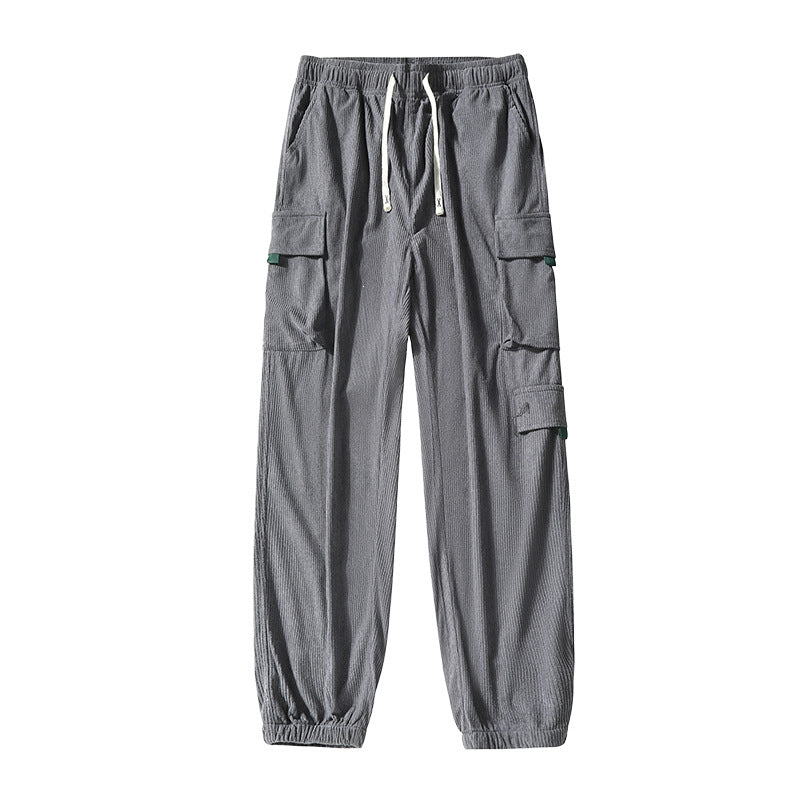 Men's Utility Cargo Pants in Jogger Style made of textured cotton blend with elastic waistband & multiple pockets Mune Fashion
