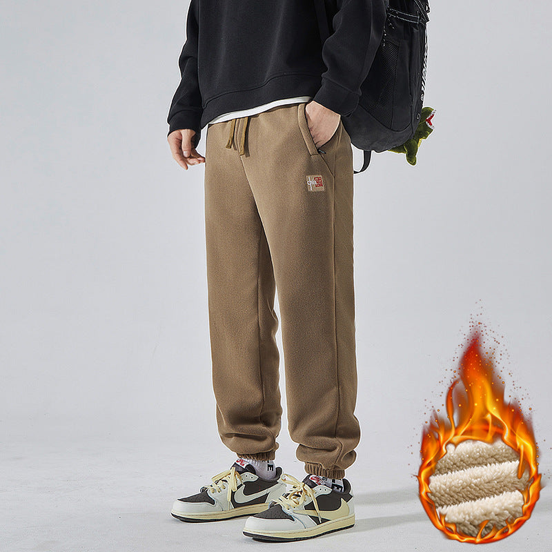 Men's Fleece Lined Sweatpants with Sherpa Lining and Elastic Cuffs Mune Fashion