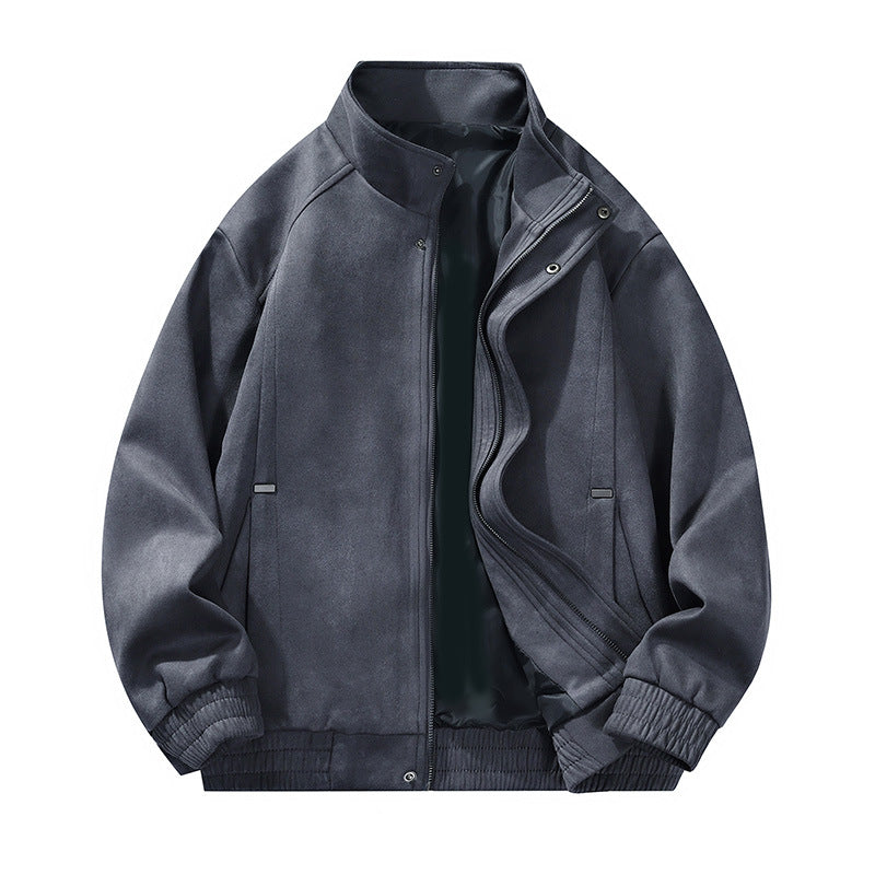 Men's Elegant Transitional Jacket with High-Closin Collar and Practical Pockets Mune Fashion