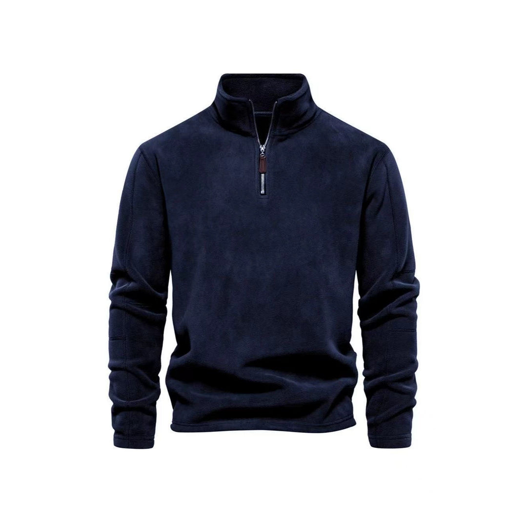 Men's fleece pullover with half zip and stand-up collar Mune Fashion