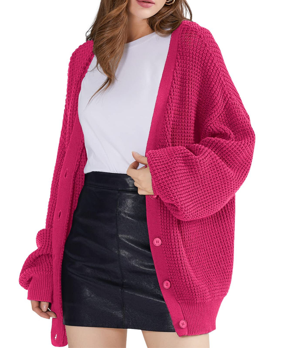 Ladies Chunky Knit Cardigan