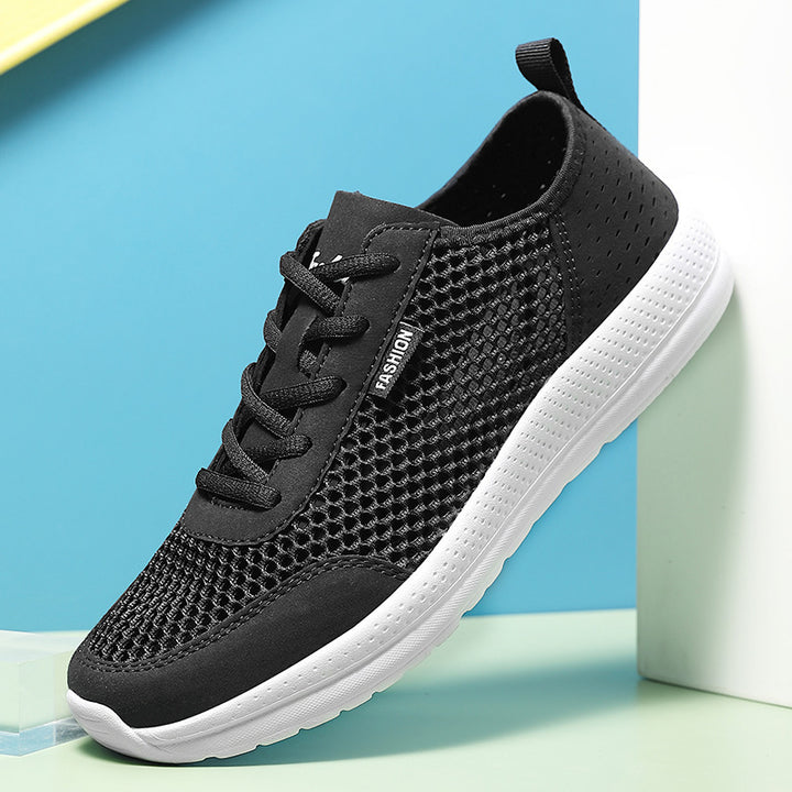 Unisex nan lightweight comfort walking shoe with airy honeycomb mesh, ergonomic cushioning sole and pull tab Mune Fashion