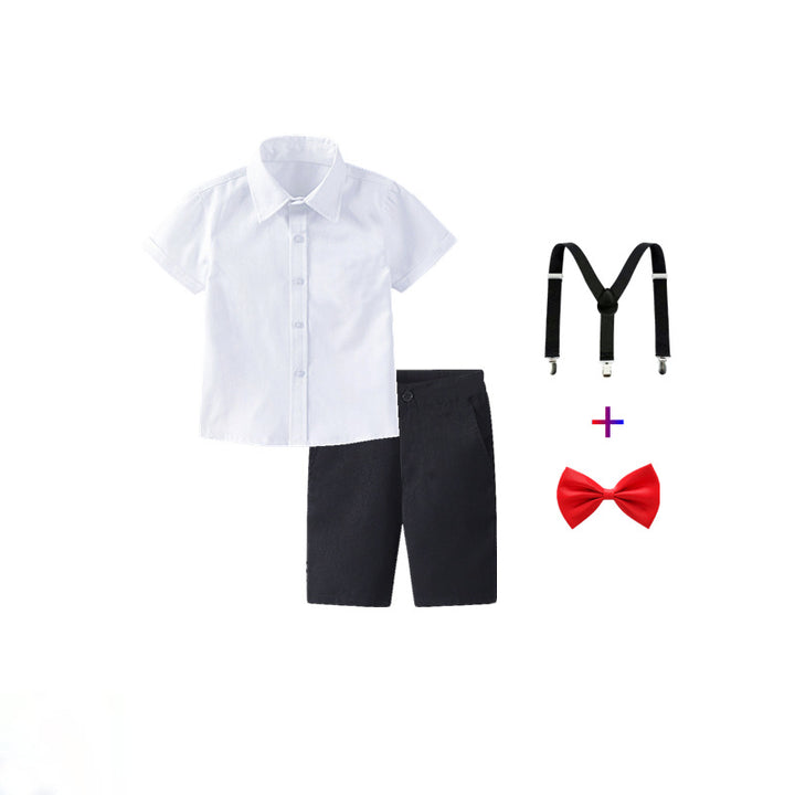 Women's festive shirt and shorts set with suspenders Mune Fashion
