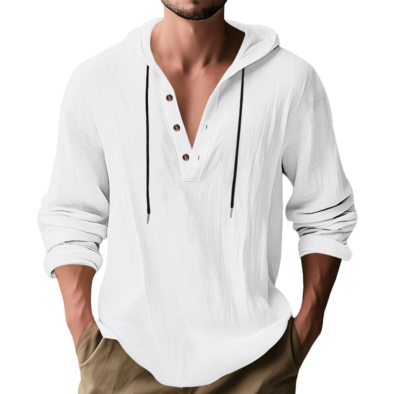 Men's casual hoodie with button placket and slim fit Mune Fashion