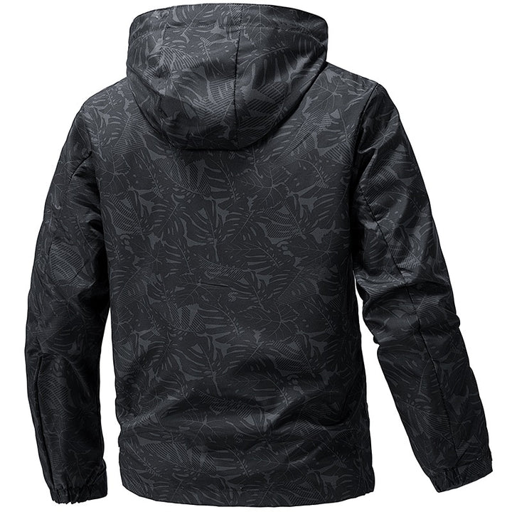 Men's Lightweight Outdoor Jacket with Hood and Print Mune Fashion