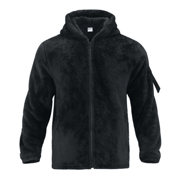 Men's Nan Sherpa-Fleece Hooded Jacket with Full-Zip and Sleeve Pocket Mune Fashion