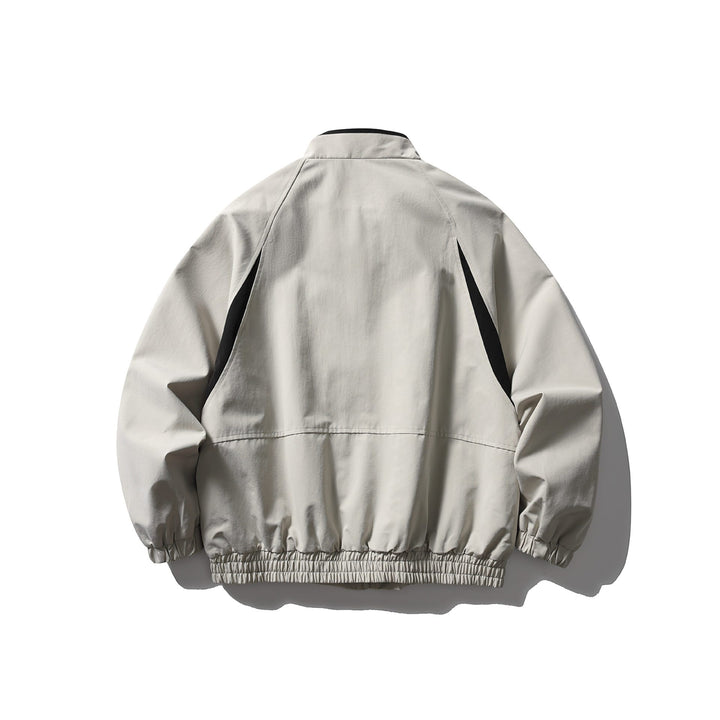 Men's Oversized Bomber Jacket with Stand Collar, Raglan Sleeves, and Elastic Hem Mune Fashion