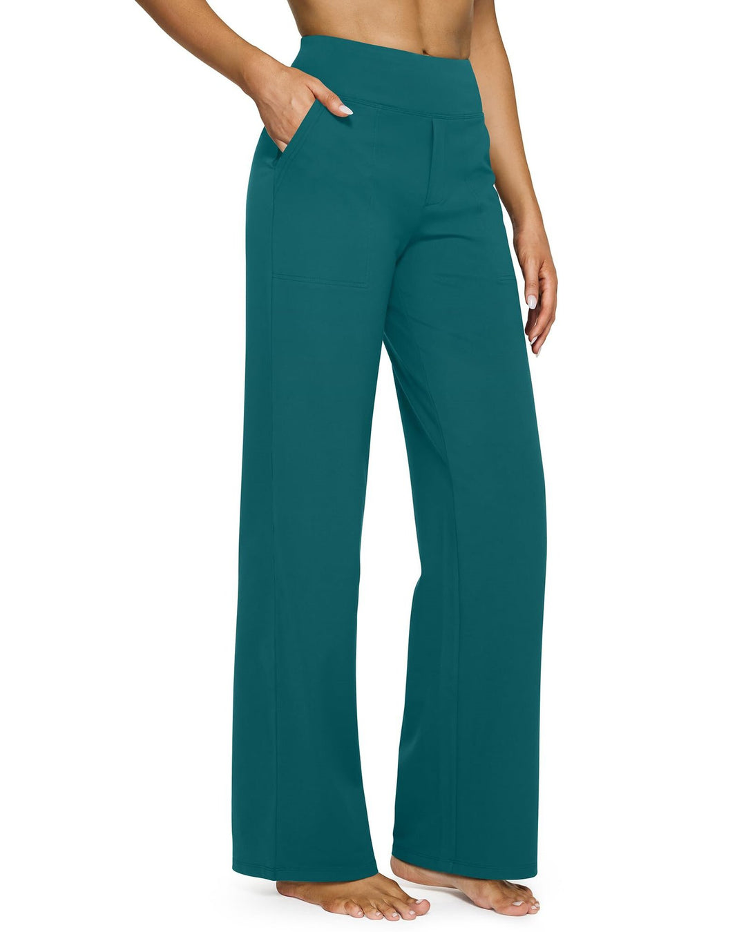 Women Wide High-Waist Lounge Pants with Patch Pockets Mune Fashion