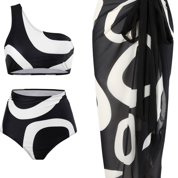 Women's bikini set with asymmetrical top and elegant wrap skirt Mune Fashion