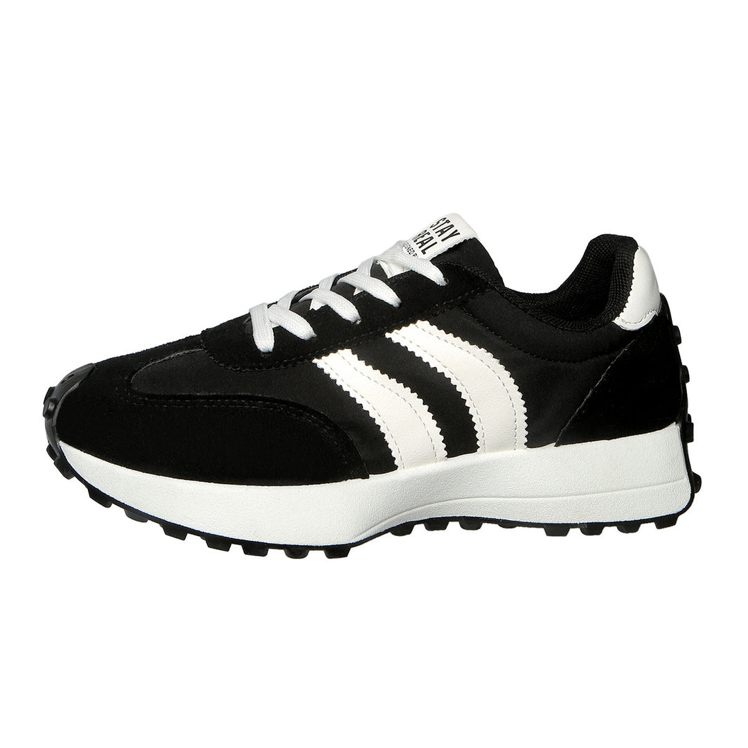 Women’s retro-inspired sneakers with suede overlays, nylon upper, and profile waffle sole Mune Fashion