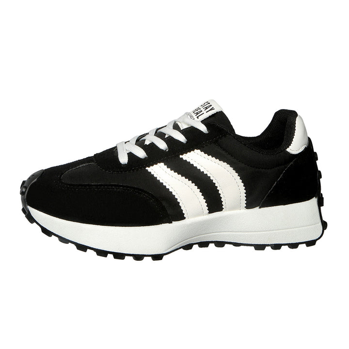 Women’s retro-inspired sneakers with suede overlays, nylon upper, and profile waffle sole Mune Fashion