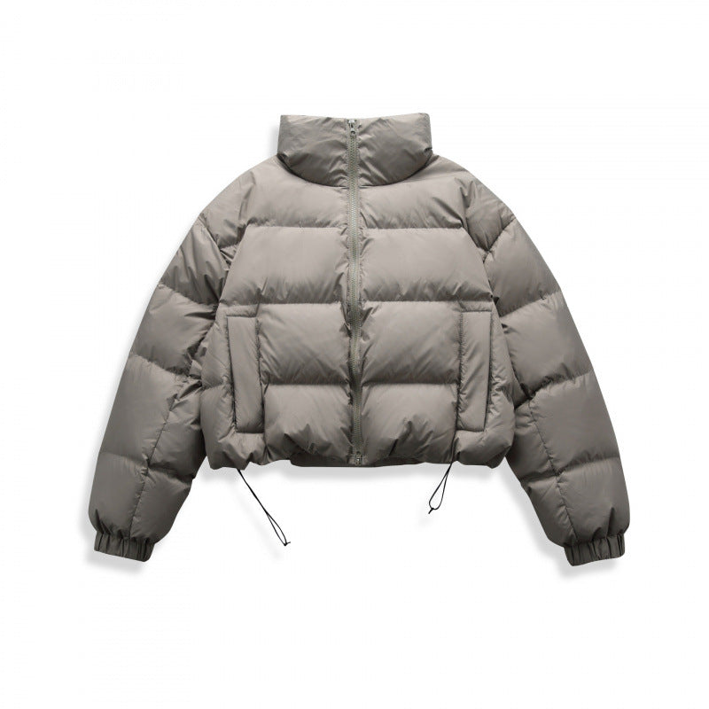 Women's short quilted winter jacket in cropped style with high stand-up collar Mune Fashion