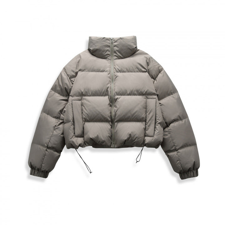 Women's short quilted winter jacket in cropped style with high stand-up collar Mune Fashion
