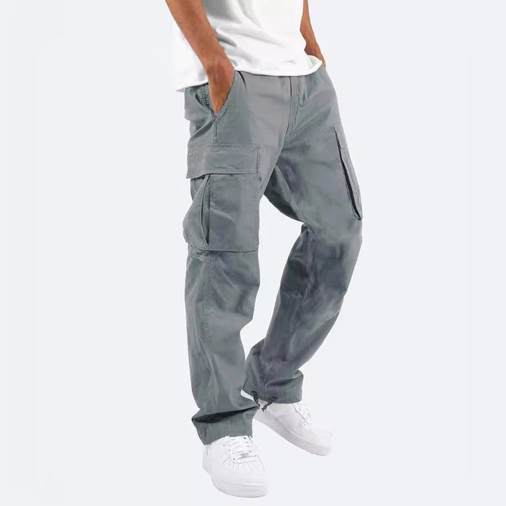 Men's casual cotton cargo pants with multiple pockets and adjustable hem Mune Fashion