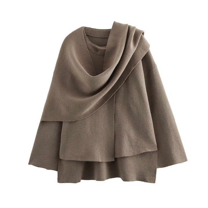 Mune | Women asymmetrical poncho-like jacket made of soft material