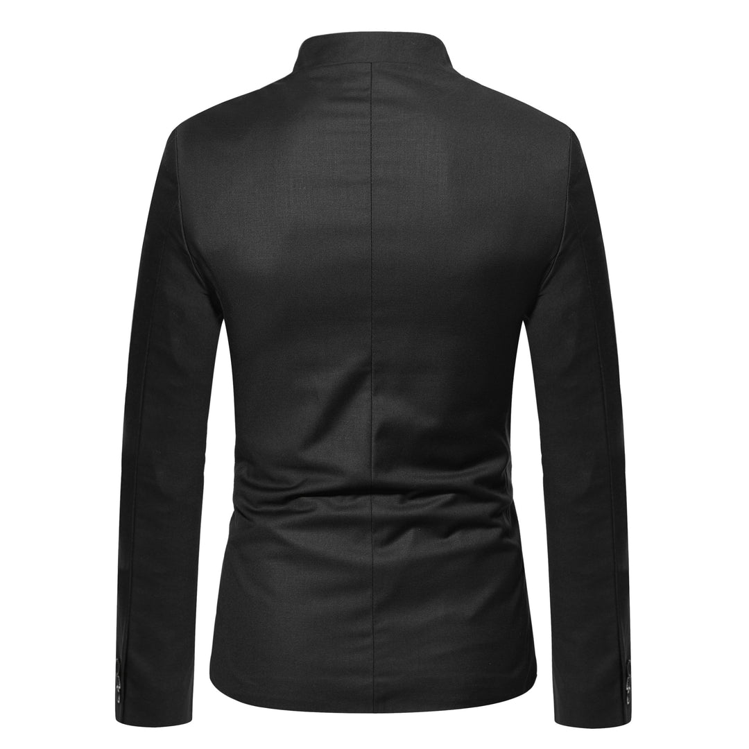 Men's nan blazer with stand-up collar, slim silhouette and concealed button placket Mune Fashion