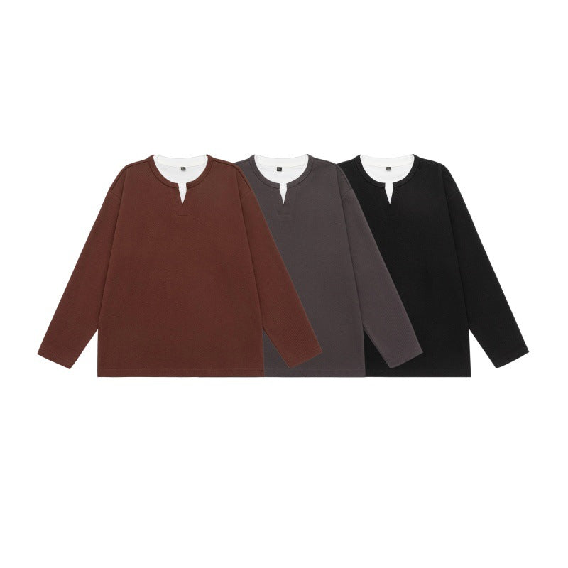 Unisex Oversize Sweatshirt with Notch neckline and contrasted collar insert Mune Fashion