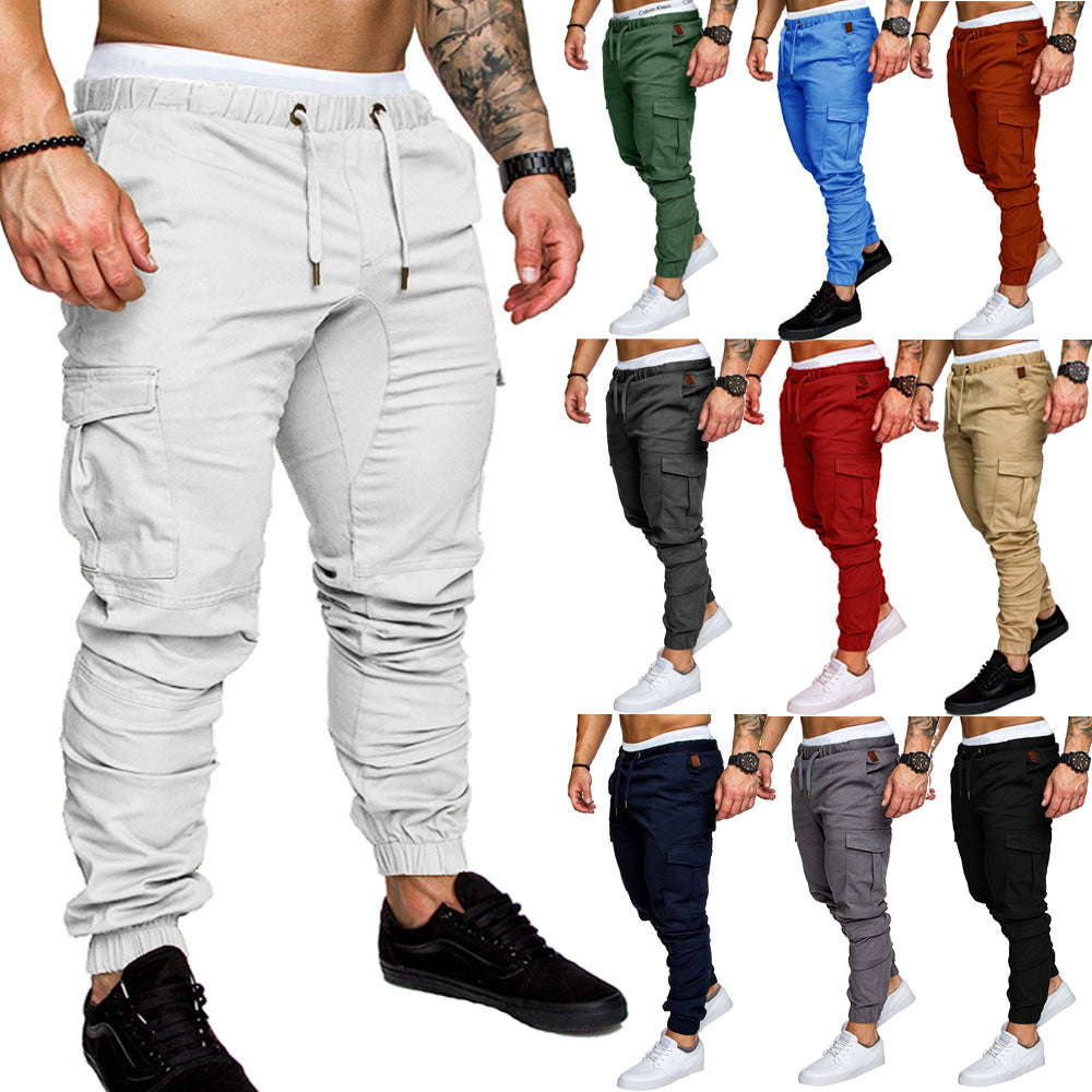 Men Tapered Cargo Jogger with elastic waistband, drawstring and pouch pockets Mune Fashion