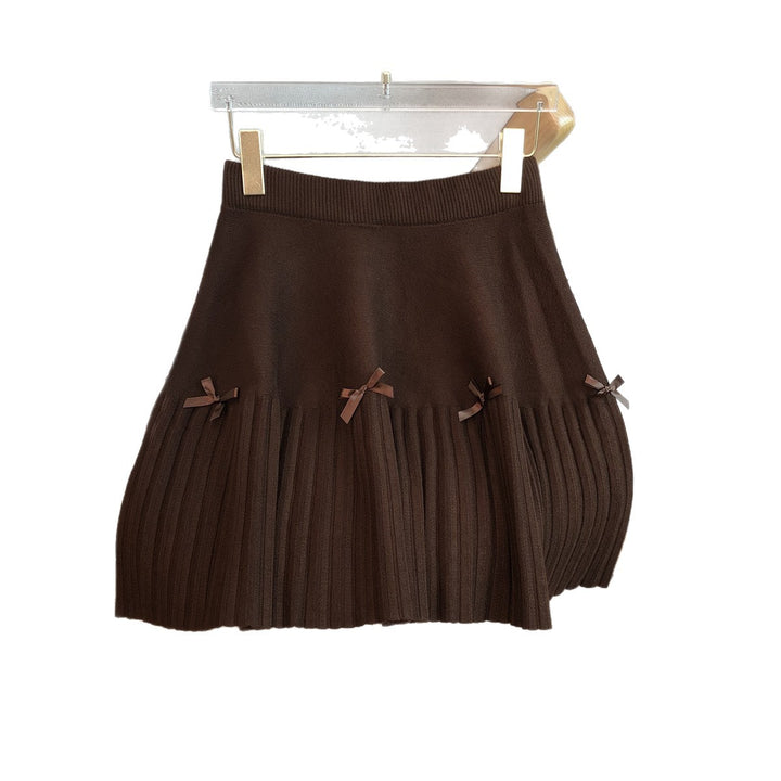 Women's Pleated Skirt with Decorative Bows Mune Fashion