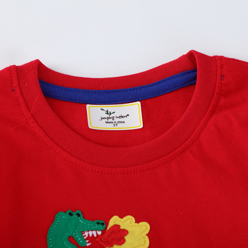Boys T-Shirt with colorful dinosaur appliqués Mune Fashion