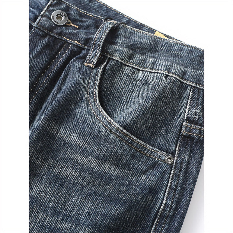 Men's cargo jeans with patch leg pockets and used wash Mune Fashion