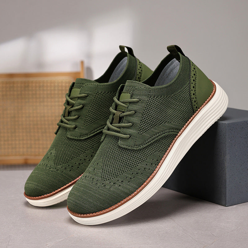 Men's knitted Oxford sneaker with wingtip perforation and feather-light EVA sole Mune Fashion