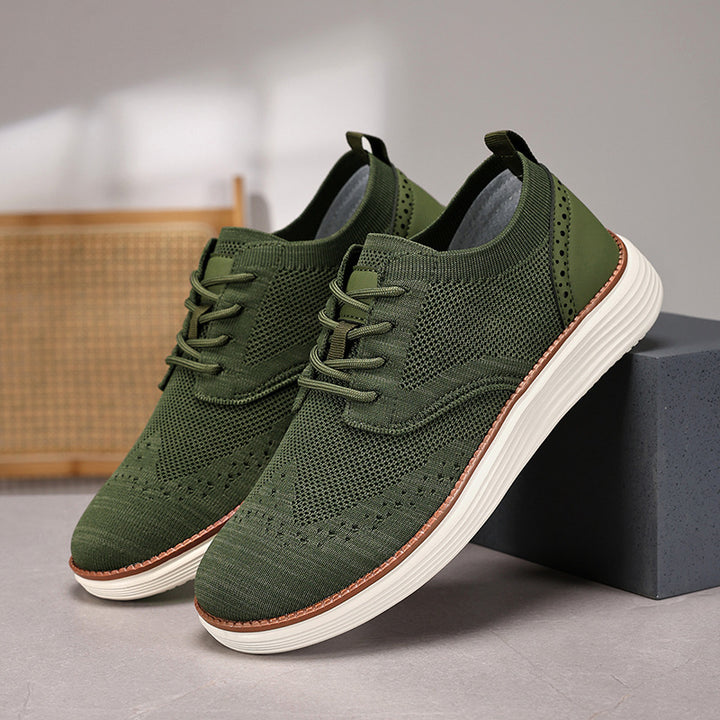 Men's knitted Oxford sneaker with wingtip perforation and feather-light EVA sole Mune Fashion