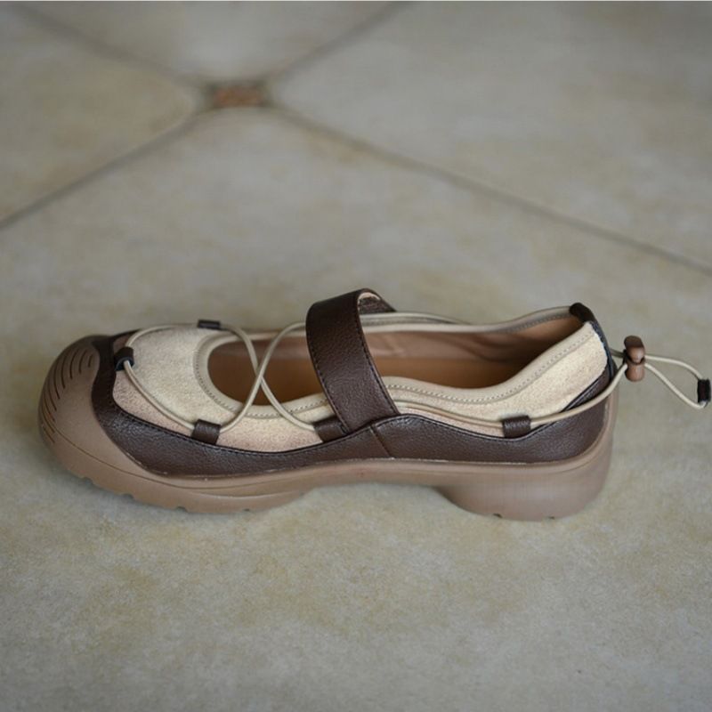 Damen Bequeme Mary-Jane-Sneaker mit Klettverschluss, elastischer Schnürung und profilierter Gummisohle Mune Fashion