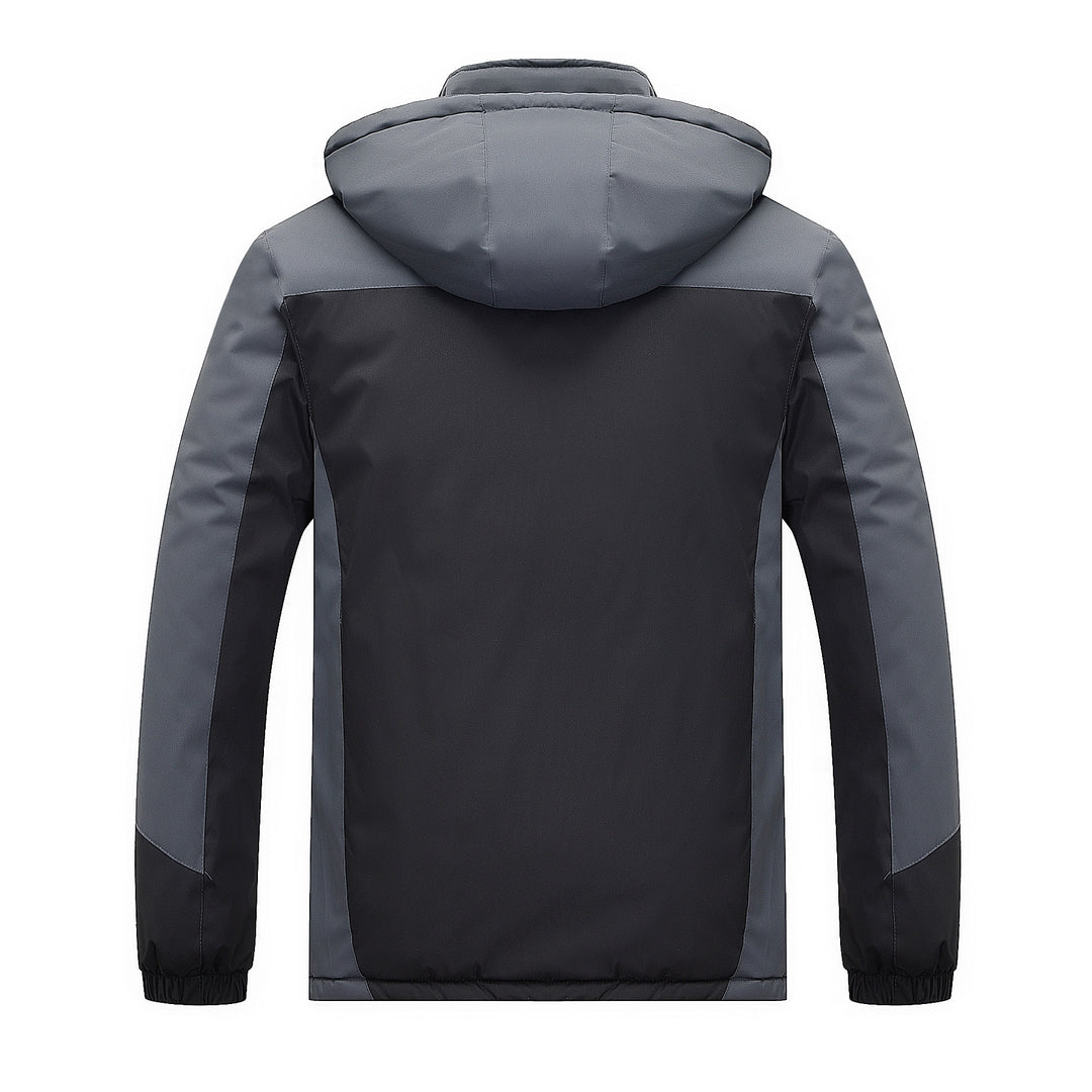 Men's water-repellent outdoor jacket with teddy fleece lining, adjustable hood, and multifunction pockets Mune Fashion