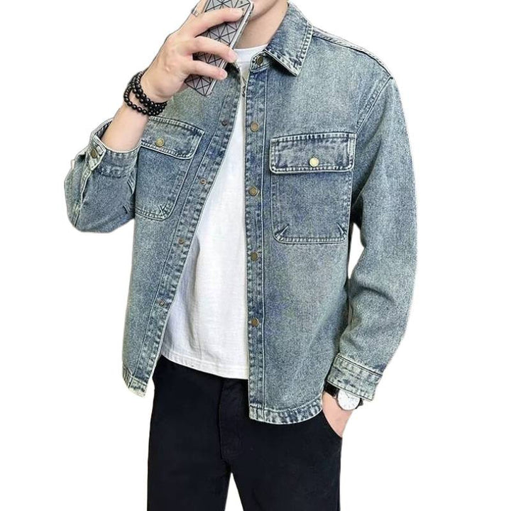 Men's Denim Overshirt Mune Fashion 1787799486