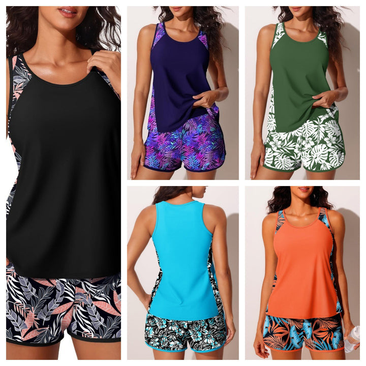 Damen Sportliches Tankini-Set mit floralem Muster Echo Archiv