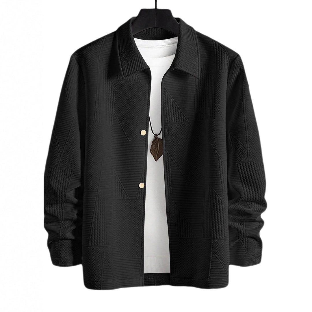 Men's structured shirt jacket in patchwork relief with shirt collar Mune Fashion