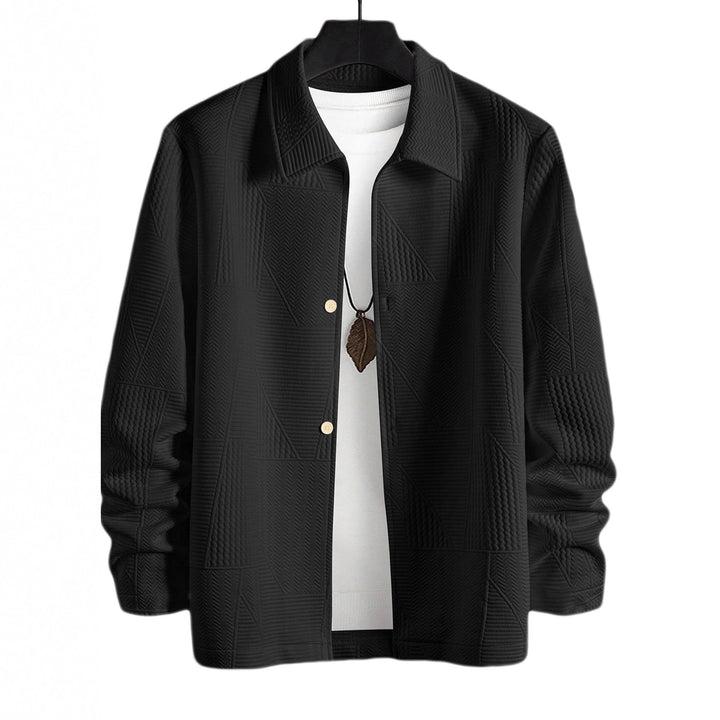 Men's structured shirt jacket in patchwork relief with shirt collar Mune Fashion