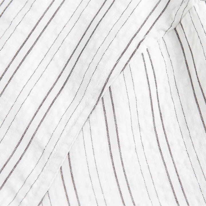 Unisex Striped Overshirt Jacket with Shirt Collar and Concealed Zipper Mune Fashion