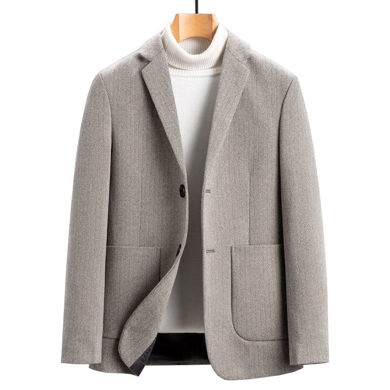 Men's blazer made of wool blend with houndstooth pattern and patch pockets Mune Fashion