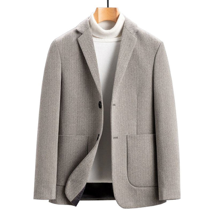 Men's blazer made of wool blend with houndstooth pattern and patch pockets Mune Fashion