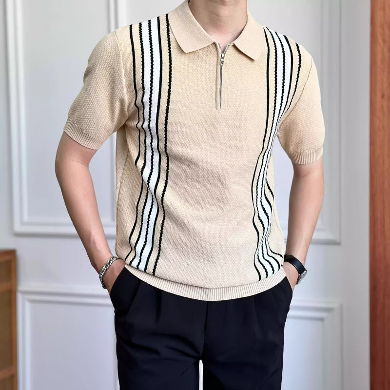 Men's Stylish Polo Shirt with Zipper Mune Fashion