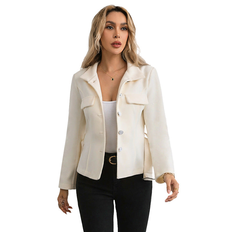 Women's Elegant Utility Jacket with Patch Pockets Mune Fashion