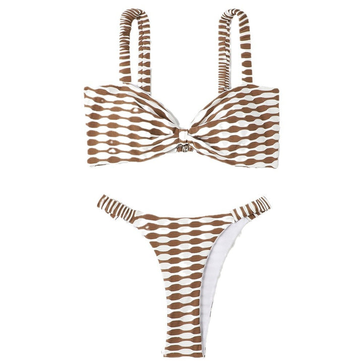 Women's Bandeau Bikini Set with Floral Pattern Mune Fashion