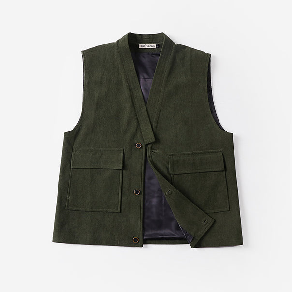 Men's fine cord waistcoat with patch pockets and satin lining Mune Fashion