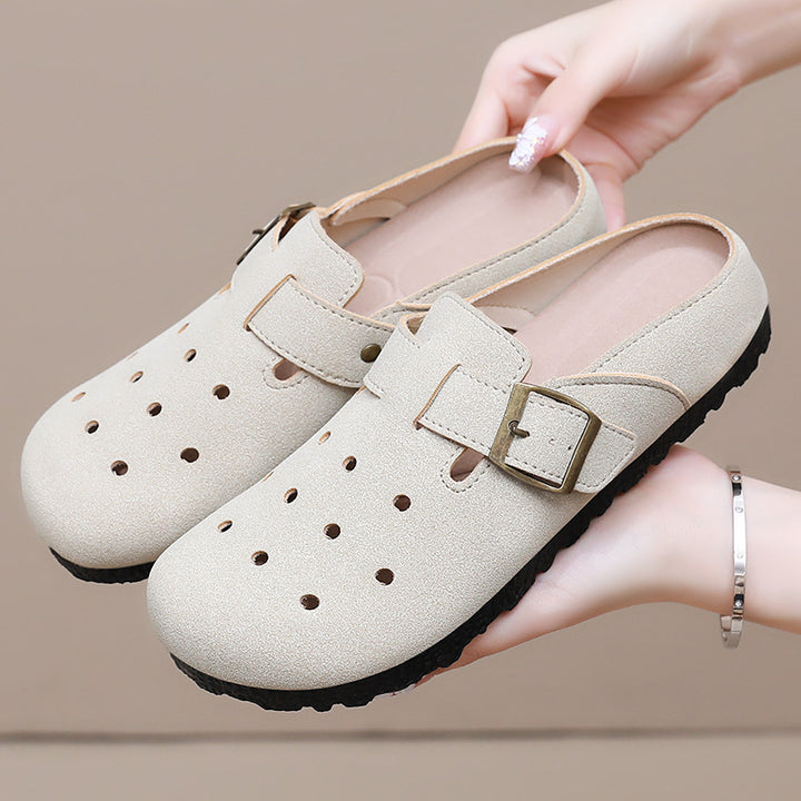 Women’s casual clog slipper with adjustable buckle and ergonomic comfort footbed Mune Fashion