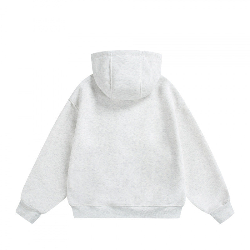 Unisex Boxy Hoodie Jacket with Two-Way Zipper and Geometric Seam Details Mune Fashion